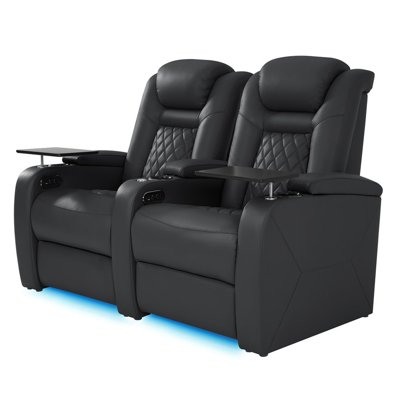 Canapé inclinable en cuir fleur avec accoudoirs à mémoire de forme Zero Gravity
