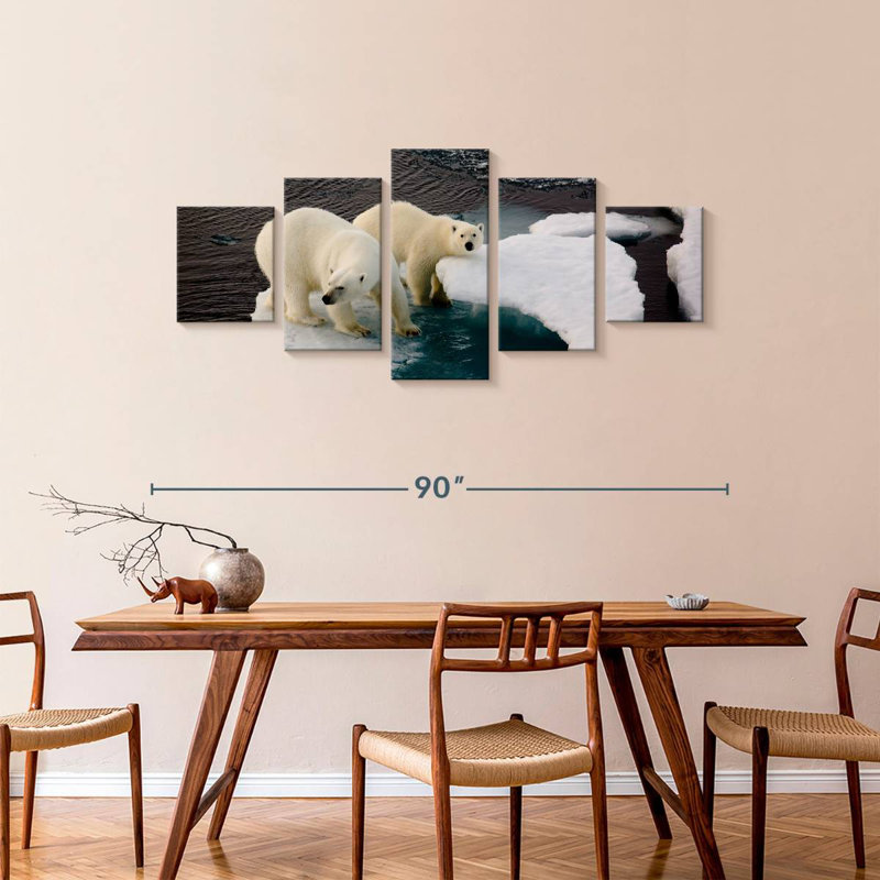 Ice Floe Polar Bear, 36" H x 80" W