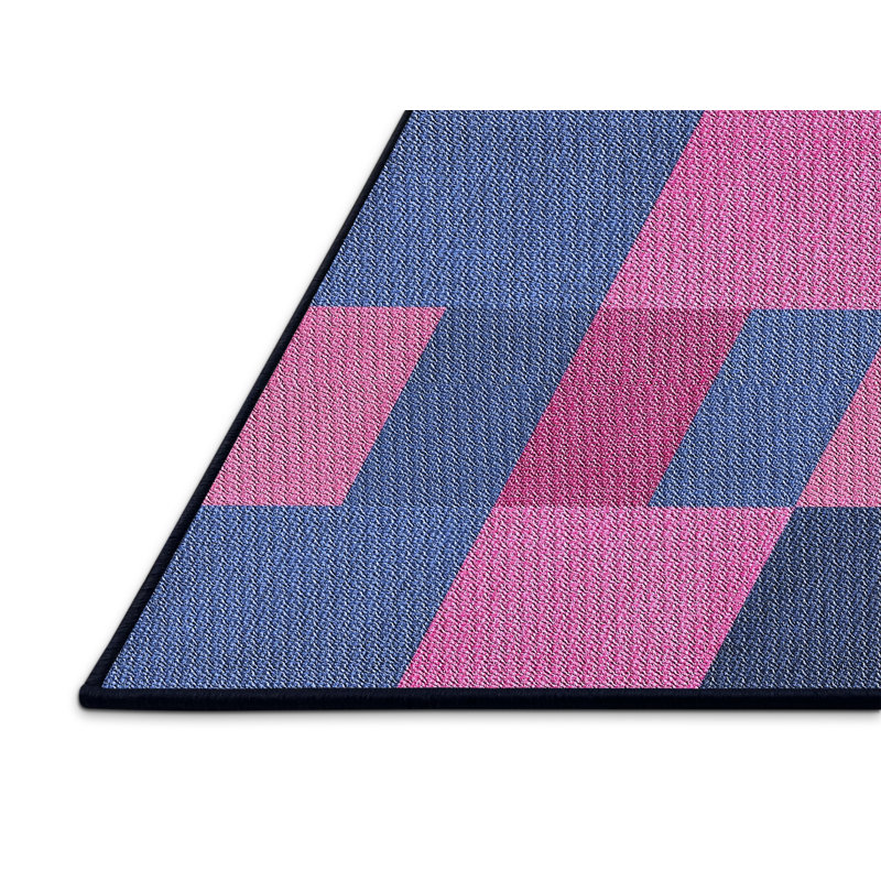 Tapis décoratif rose à motif géométrique Sackman, Rectangle 8 pi x 10 pi