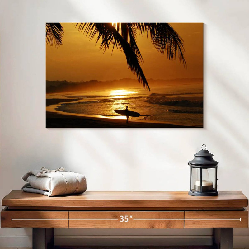 Gillard Sunset Gold Surfer, H 16 po x l 24 po