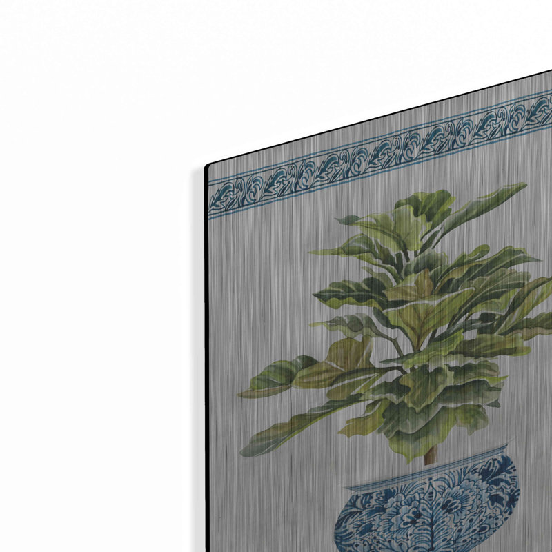 «Chinoiserie Fig II» par Cindy Jacobs, art mural en métal, H 16 po x l 12 po