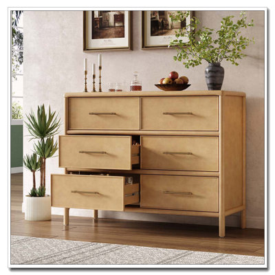 6-Drawer Chest,Storage Cabinet, Stylish Style, Suitable For Living Room And Dining Room Entrance, Large Size, 6 Drawers