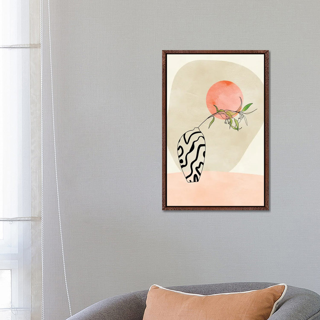 Blumenstilleben mit Mond in Pastell von Ana Rut Bré - Galerie-umwickelte Leinwand Giclée auf Leinwand