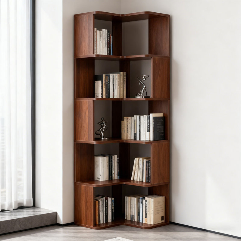 48cm W Bookcase, Walnut, (5 Shelves) 150cm. H x 48cm. W x 48cm. D