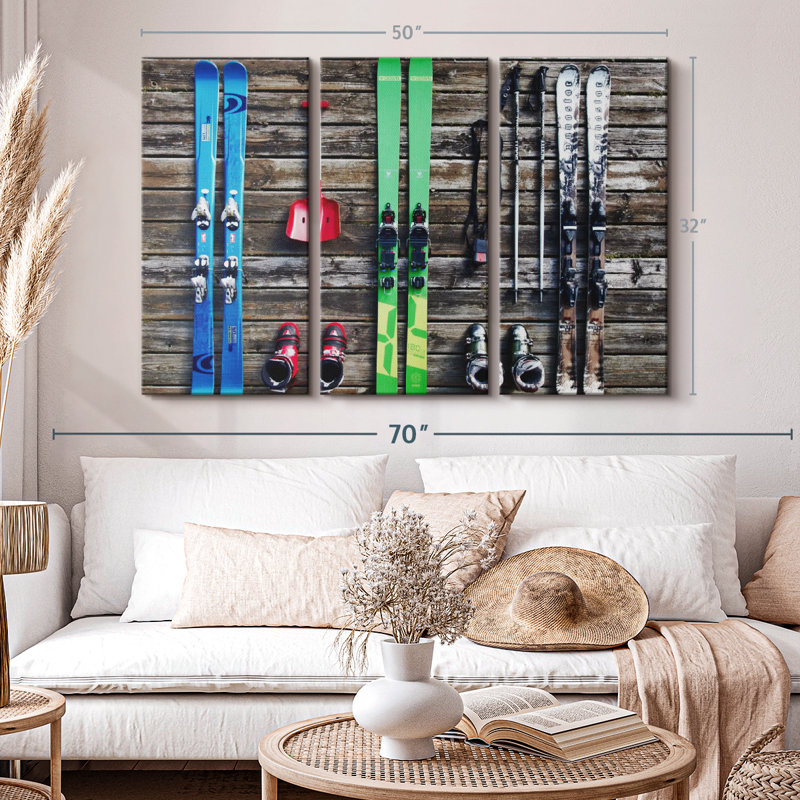 «Ski Gears», 3 pièces sur toile, H 32 po x l 50 po