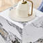 Matériau en bois aggloméré blanc moderne et autocollant, table basse à motif de texture cubique