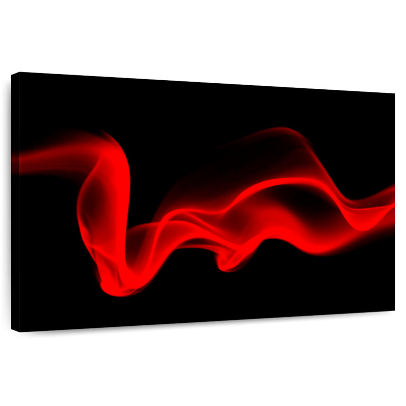 Abstrait numérique Wispy Red, H 34 po x l 51 po