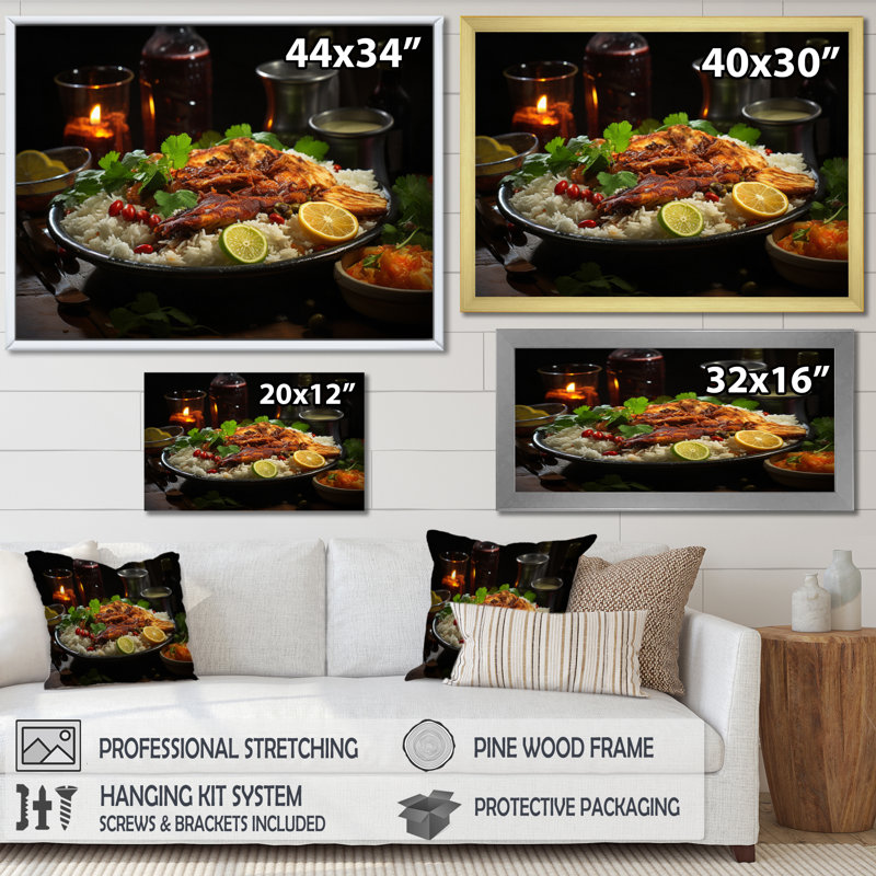 Cuban Cuisine Brown II, reproduction d'art sur toile, Cadre flottant noir, H 30 po x l 40 po x P 1,5 po