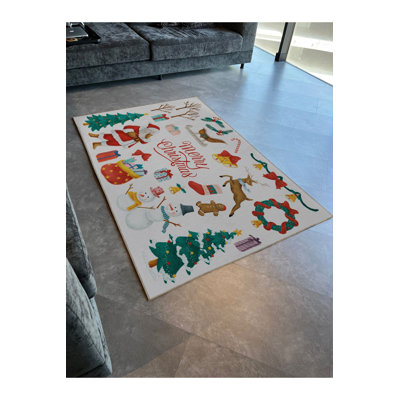 Tapis décoratif lavable à la machine Christmas Deer