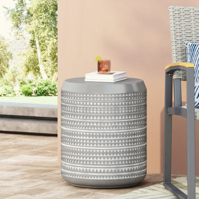 Charming Lightweight Concrete Outdoor Side Table For Versatile Use