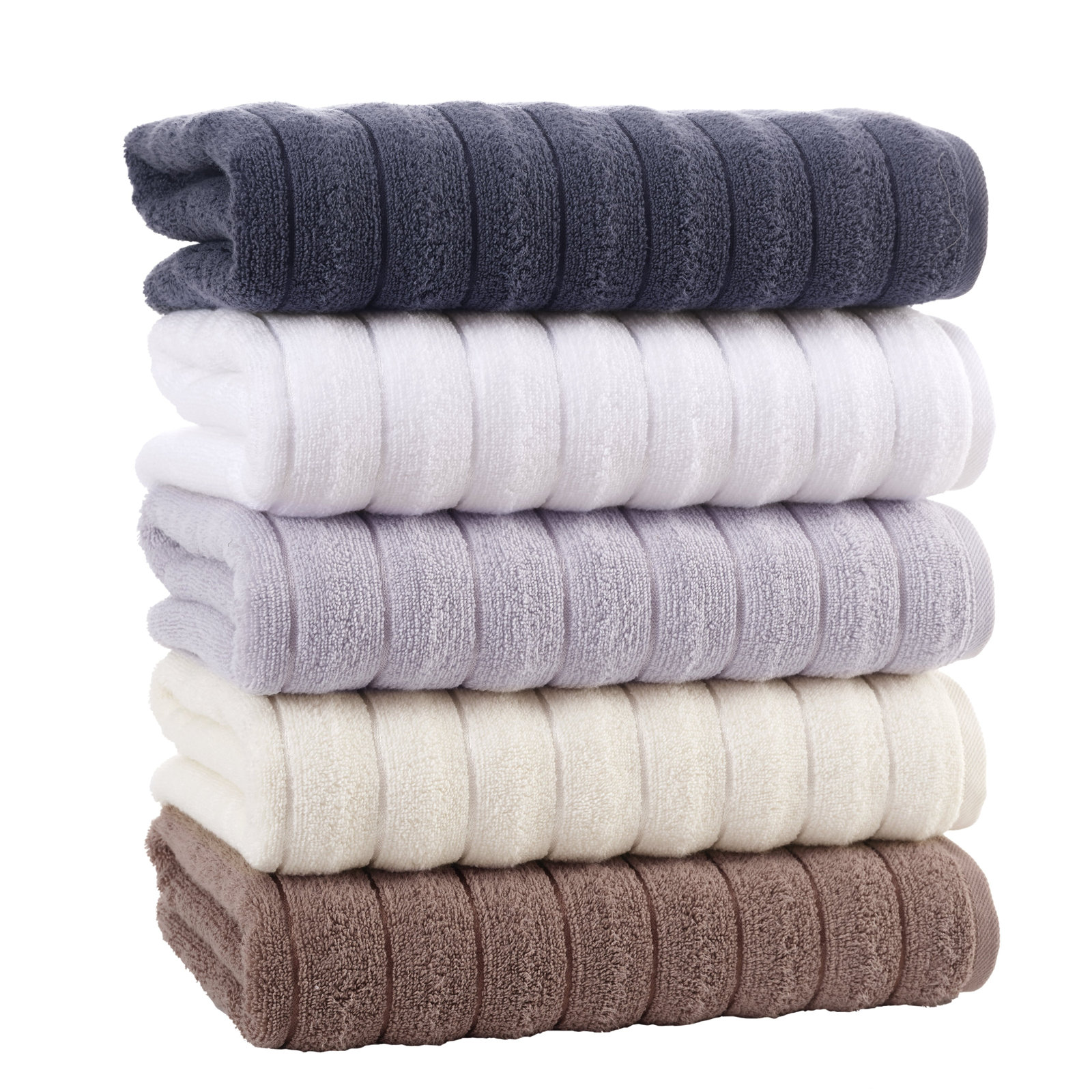 Rachel Turkish Cotton Midweight Ribbed Bath Sheet, Anthracite