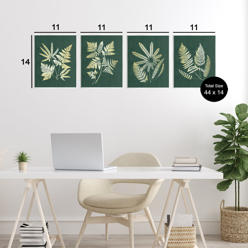Luminous Fern Leaves Wall Plaque, design by JJ Design House LLC