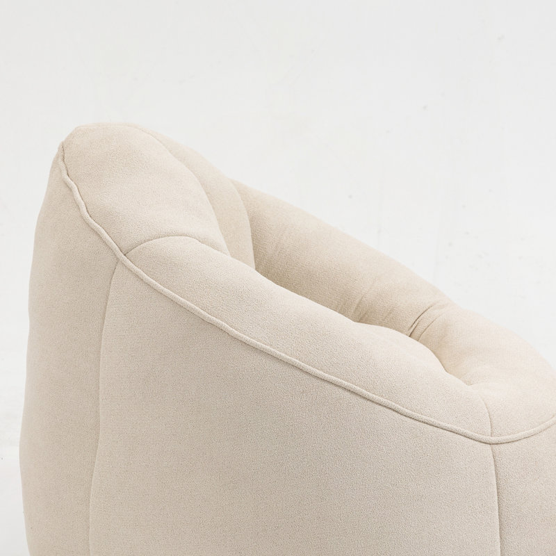 Fauteuil à billes avec repose-pieds, Beige