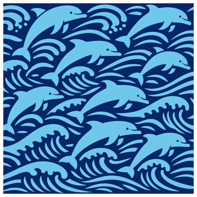 Couvre-lit matelassé Blue Dolphins Waves toutes tailles