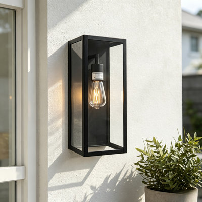  Paquet de 2, applique murale d'extérieur imperméable 15 "avec verre transparent pour vestibule
