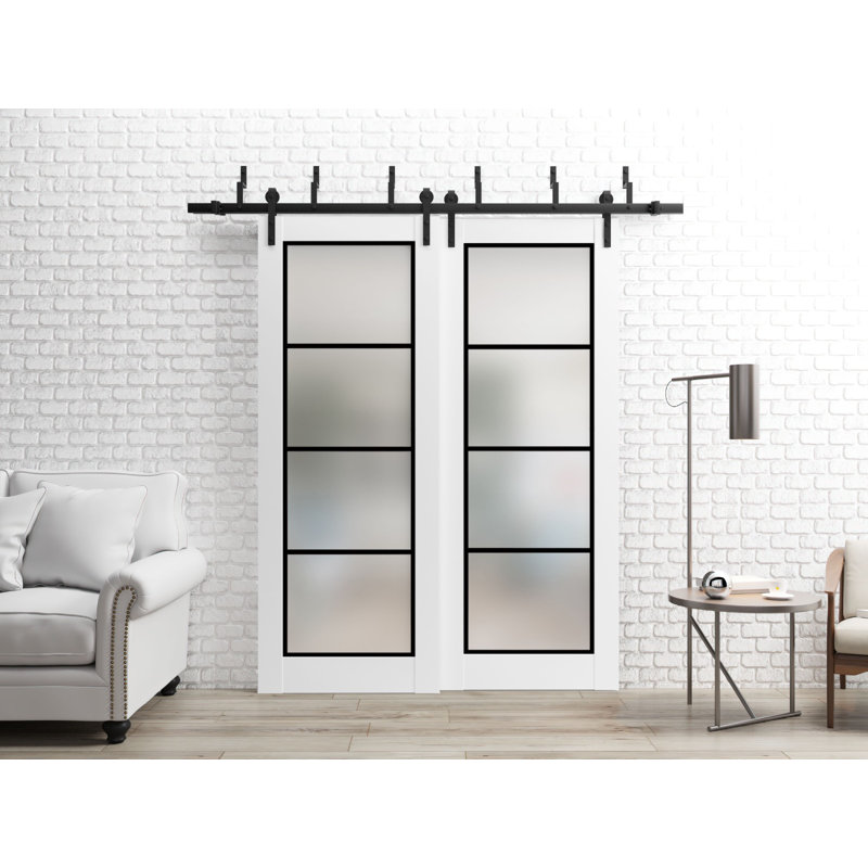 Porte de grange à panneaux en bois, 36 po x 80 po