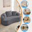 Canapé modulaire courbé 67 po avec 3 coussins moelleux, pour appartement / petits espaces-1138526676