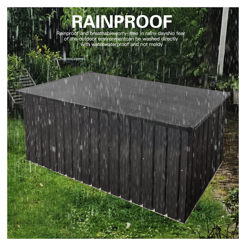 Outdoor Metal Storage Box - Waterproof Patio Storage Container with Lockable Doors, Large Capacity Deck Box for Garden, Poolside, and Backyard Organization