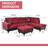 3-Piece Flannel  Sectional Sofa-749976318-749976312