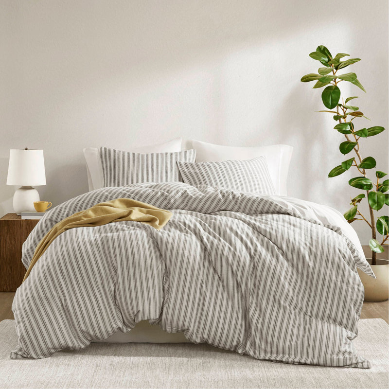 Ensemble de couette 3 pièces gris, Queen Duvet Cover + 2 Pillow Shams