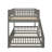 Full XL Over Queen Bunk Bed With Guardrails-411180305