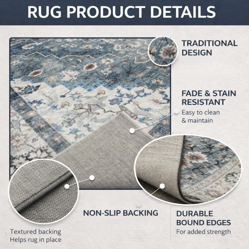 Markwart Grey Rug , Rectangle 40 x 60 cm