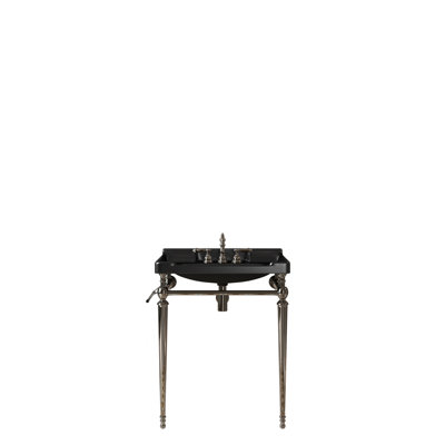 Bathroom Console Sink with Stainless Steel Legs and Towel Bar