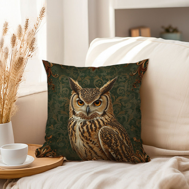 Housse de coussin animaux animaux Owl - Wiliam Morris, 20x20