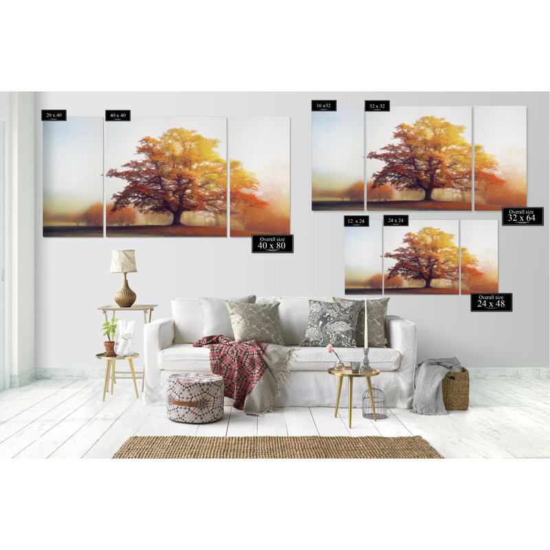 " Glowing Warmth " 3 - Pieces, 32" H x 64" W x 1.5" D