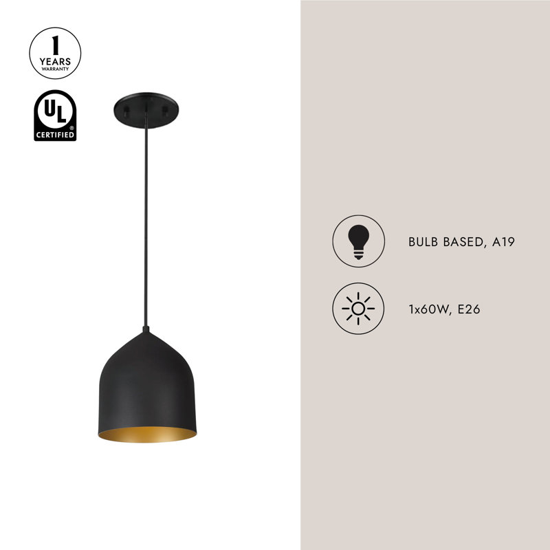 Helena 1 - Light Pendant, Gold/Black