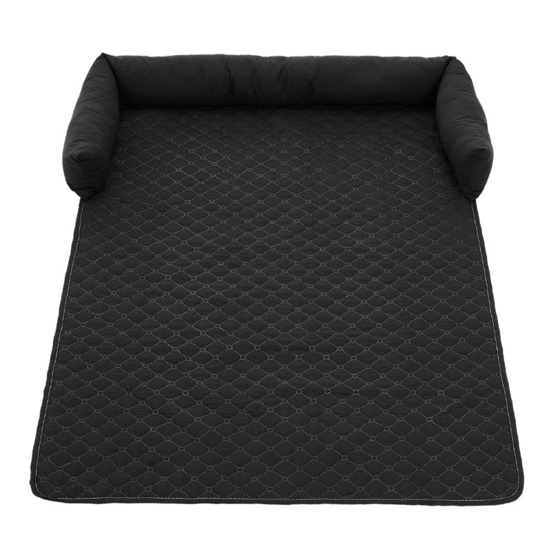 Atreau Fabric Pet Bed, 12 cm H x 75 cm W x 120 cm D, Black