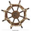 Cole And Grey Wood Handmade Ship Wheel Wall Decor With Rope And Shell Accents