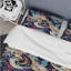 Ensemble de housse de couette à motif floral bleu et beige Paisley Elegance II-1054349096