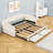2 Drawers Upholstered Twin XL Daybed with Twin Trundle and LED Lighting-2134049889