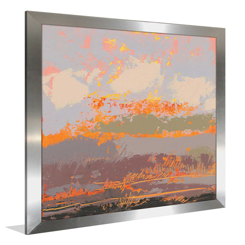 Soft Day III - reproduction sur toile, H 21,5 po x l 21,5 po x P 0,75 po, Encadrement argenté
