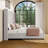 Upholstered Panel Bed with Turned Legs and Textured Linen, Classic Tufted Headboard, No Box Spring Needed-2144604296-2134472068