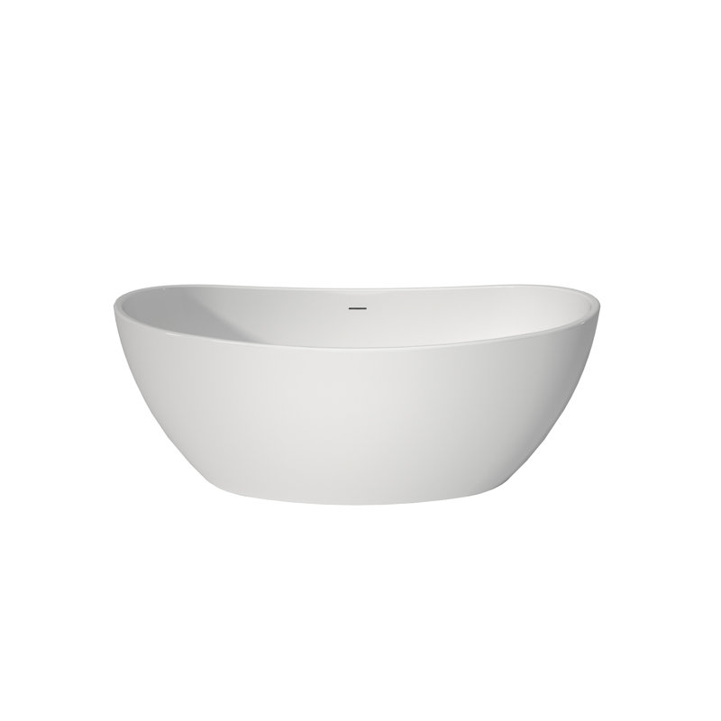 Baignoires autoportantes en acrylique de 60 po - Baignoire de trempage profonde moderne et profonde, blanc