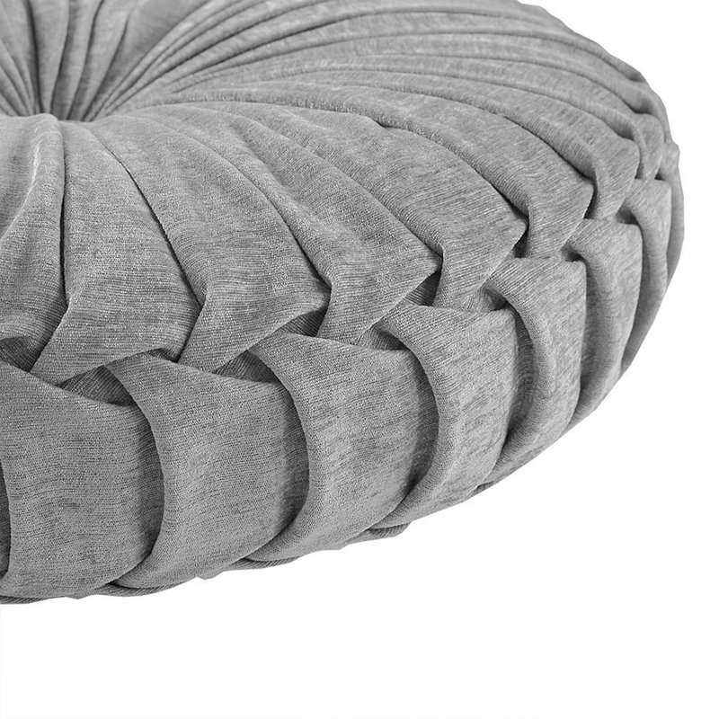 Coussin de sol rond en poly chenille, Gris