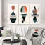Visionary Retro Moon Geometric Minimalism VI - Transitional Art Set Of 3 Pieces-379384758-379384757