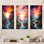 «Rainbow Mountain Sunrise Landscape», ensemble d'art mural sur toile arc-en-ciel de 3