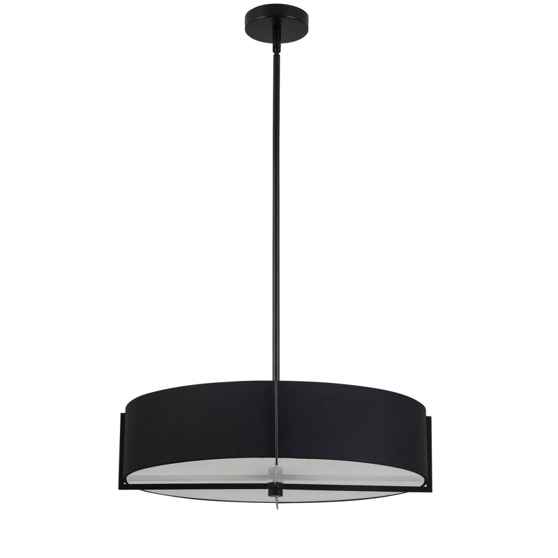 Preston 4 Light Incandescent Pendant, Matte Black, Black
