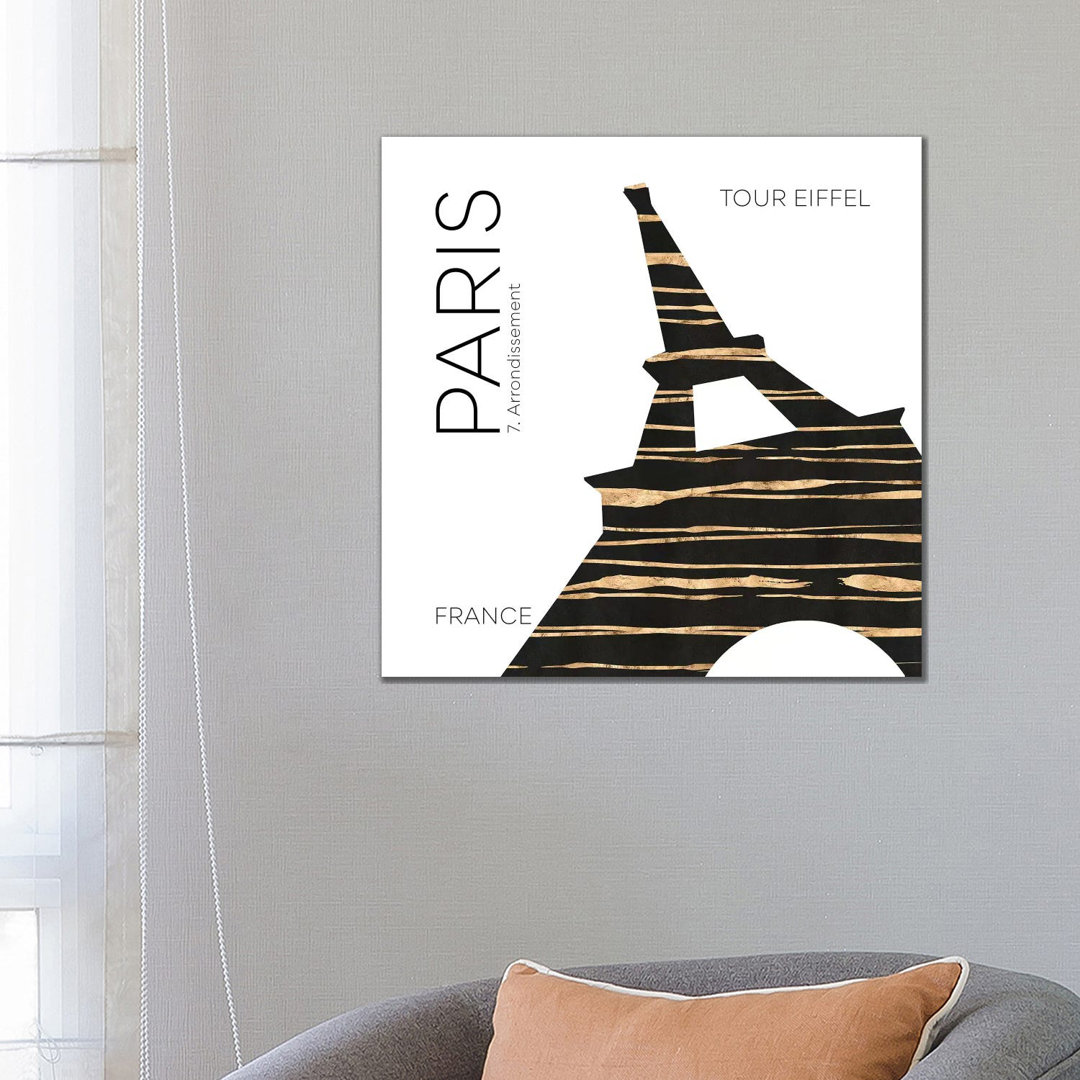 Urban Art Paris Eiffel Tower by Melanie Viola - Print on Canvas