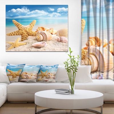 " Starfish And Seashells On Beach "