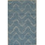 Tapis contemporain en laine touffeté à la main bleu Lila Dahlia