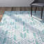 Tapis turquoise / ivoire tissé à plat à la main Legaspi-20657555