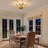 3-Light Gold Botanical Leaf Semi Flush Mount Ceiling Light