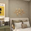Décoration murale dorée en métal à rayures 3D