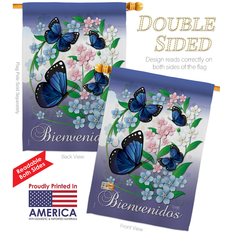 Double Sided 40'' H x 28'' W Polyester Flag Set