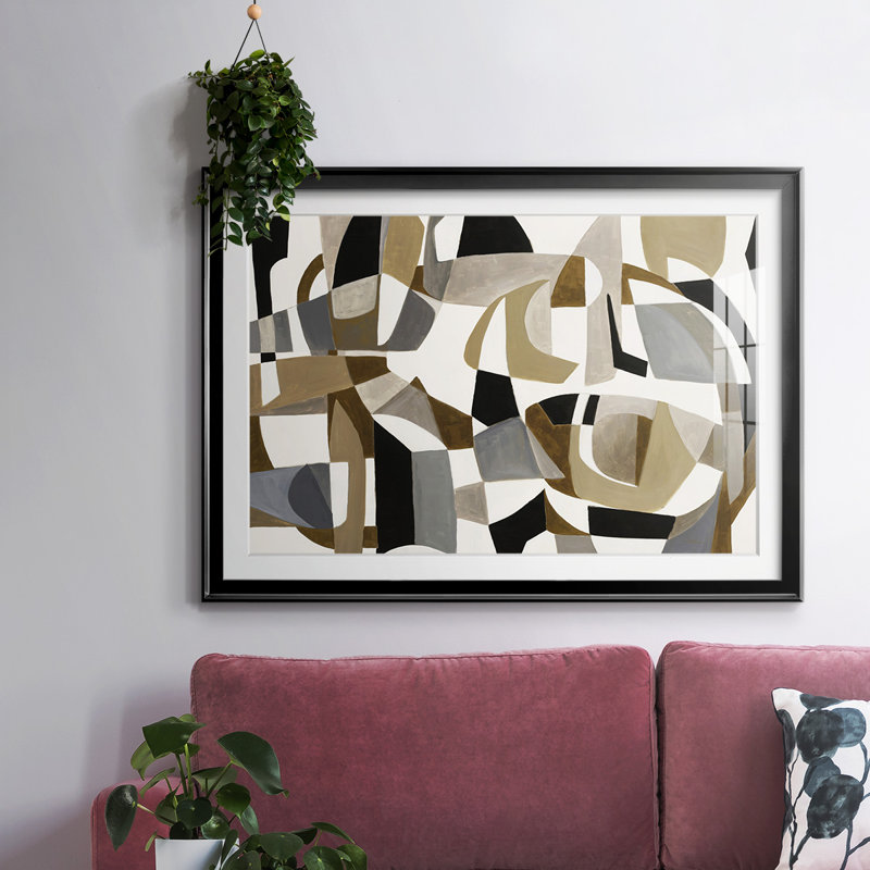 Cercle de jeu encadré, impression encadrée avec biseau mat et verre, Noir, H 27 po x l 39 po x P 1,5 po