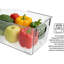 Paquet de 4 bacs de rangement en plastique transparent avec poignées, organisateurs de garde-manger et contenants de rangement, organisateur d'armoire, organisation incontournable pour la cuisine, la salle de lavage, le bureau, le placard, le garage et le congélateur